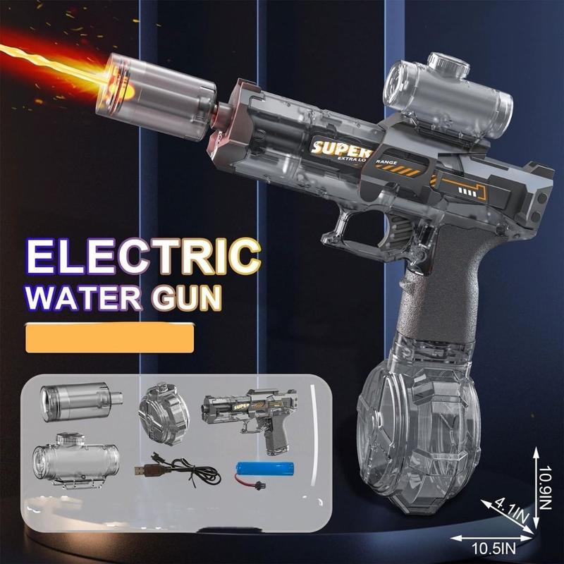 Brinquedo Pistola de Água Elétrica LED Recarregável 500ml Alcance 10m Bateria 1200mAh com Silenciador Summer Battle Blaster - Zoop Toys