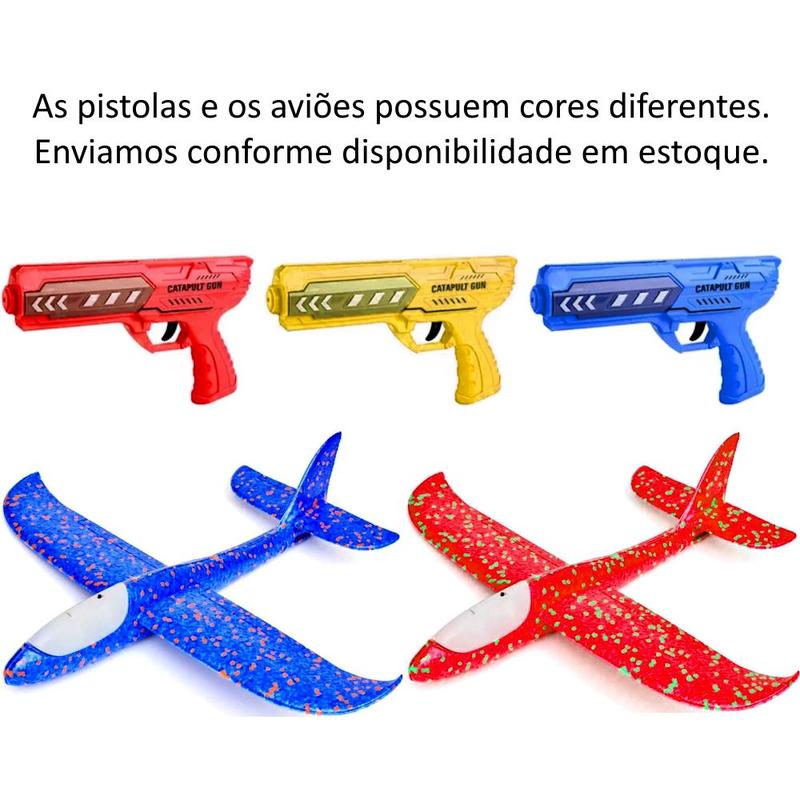 Lançador de Aviões com Aviãozinho Planador Premium com Luz Brincar no Parque - Futuro