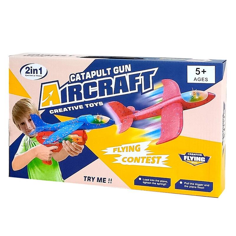 Lançador de Aviões com Aviãozinho Planador Premium com Luz Brincar no Parque - Futuro